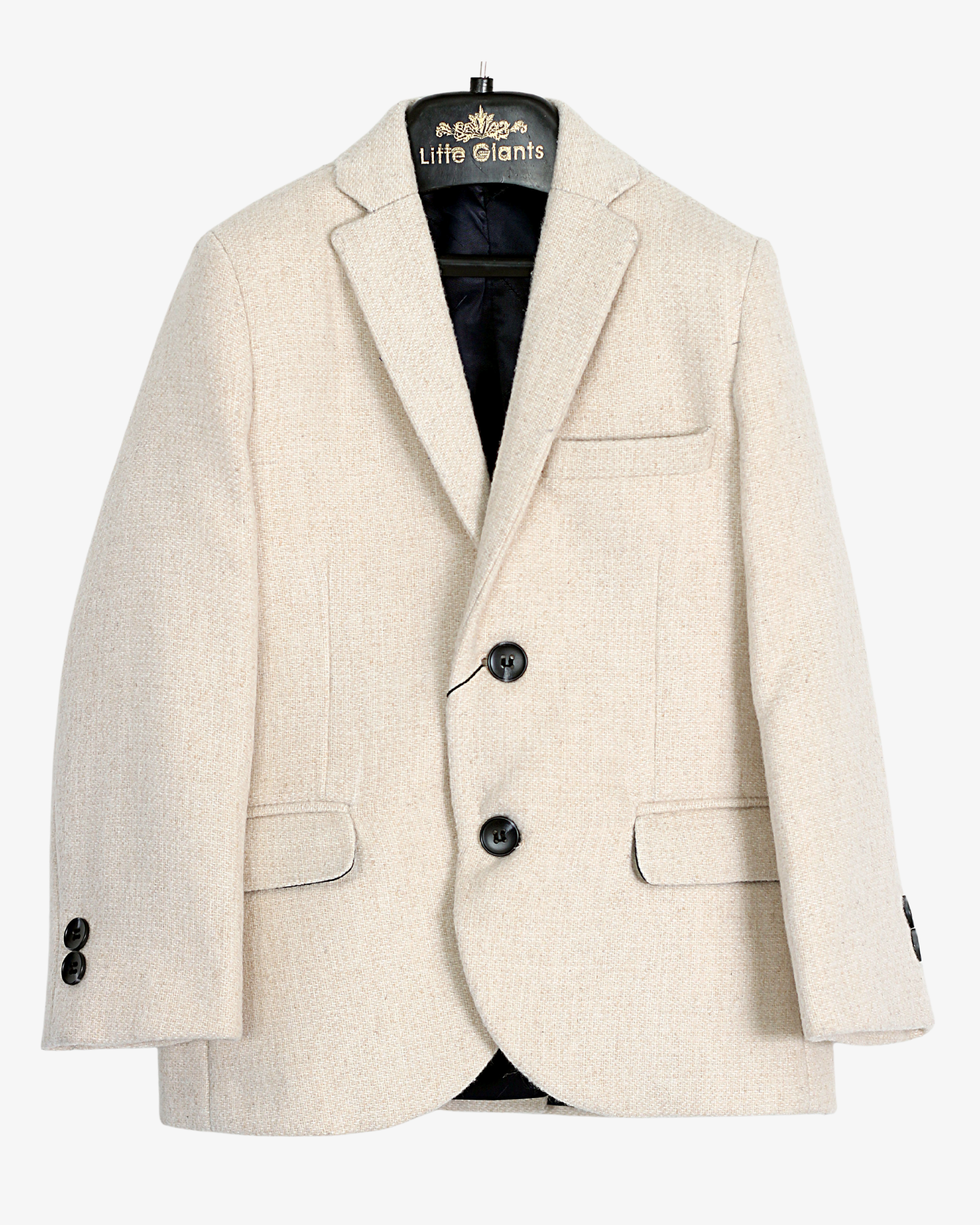 Oatmeal Textured Blazer for Boys — Blazers for Boys — View 5 | Little Giants