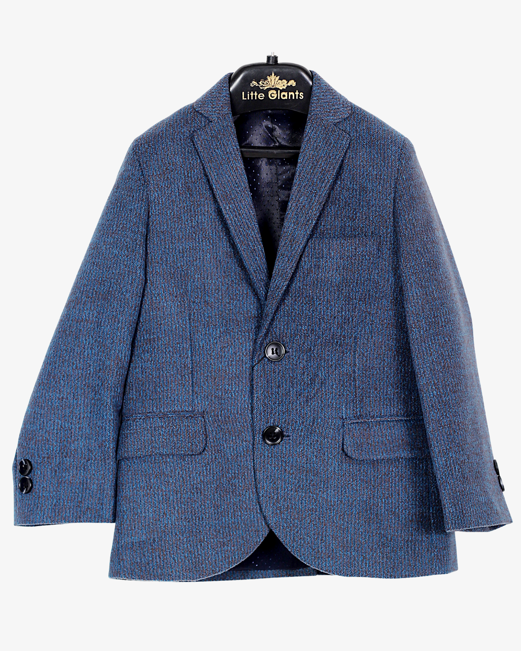 Blue Dotted Blazer for Boys — Blazers for Boys — View 5 | Little Giants
