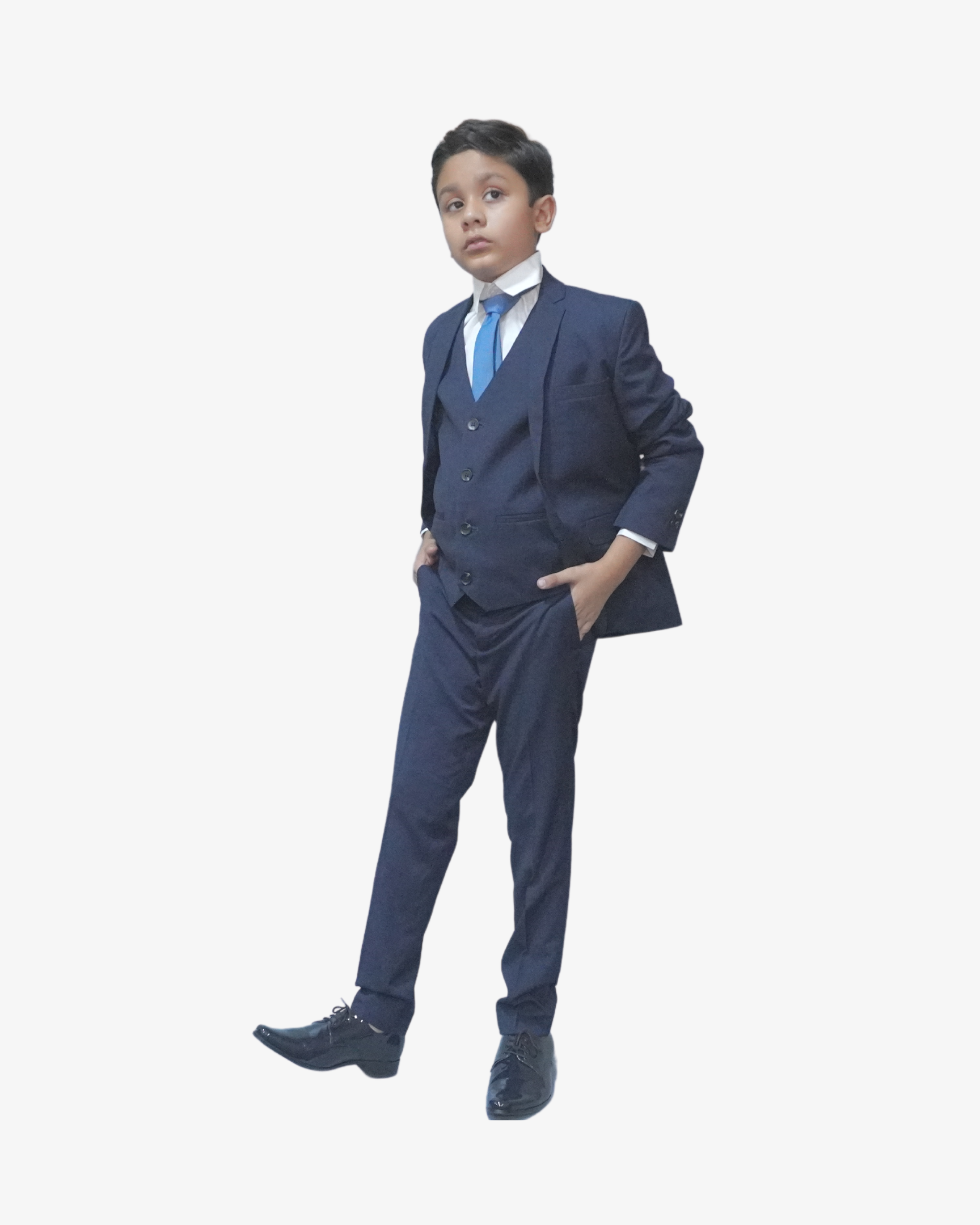 Midnight Blue 5-Piece Suit for Boys — Formal Wear for Boys — View 3 | Little Giants