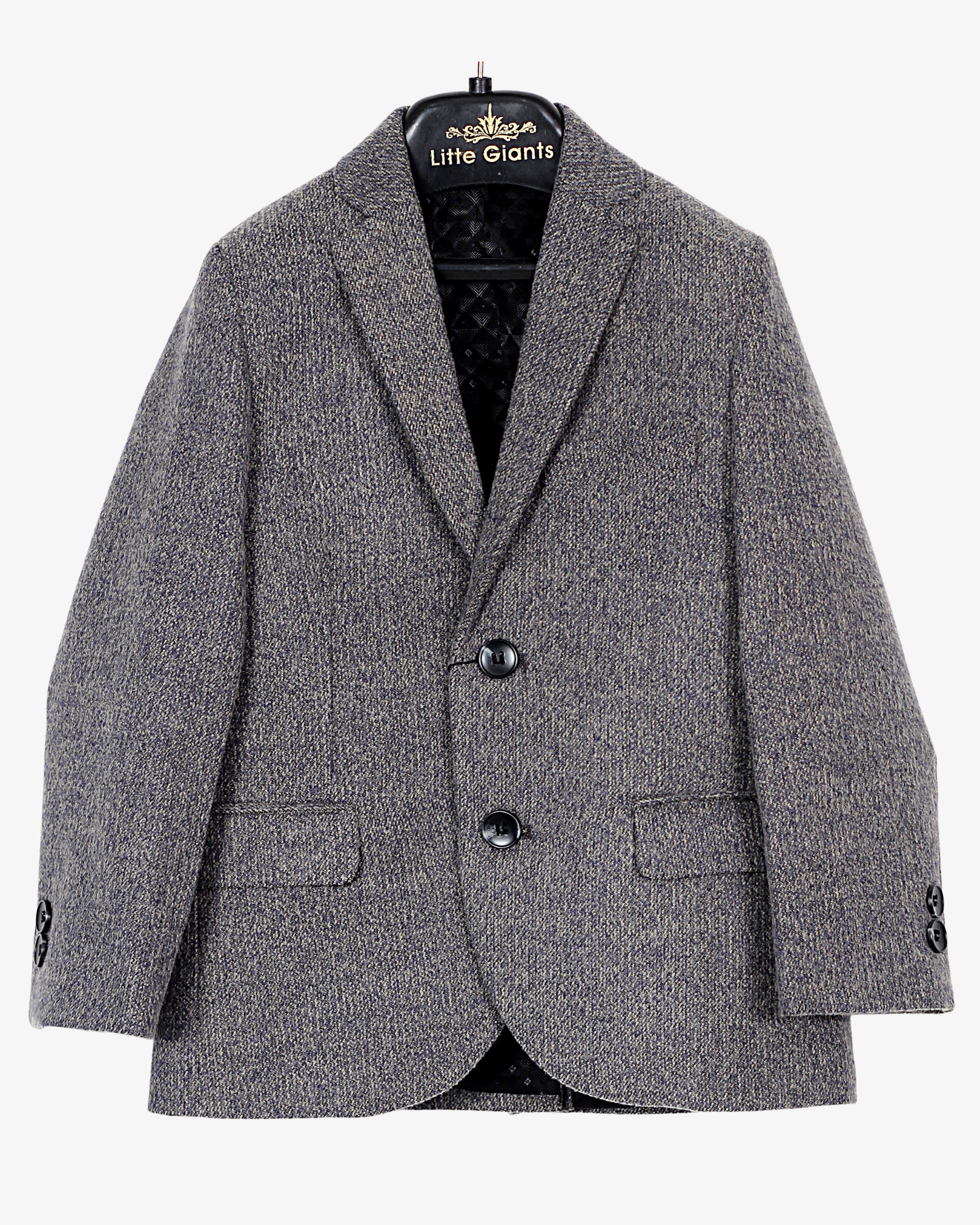 Black Textured Blazer for Boys — Blazers for Boys — View 5 | Little Giants