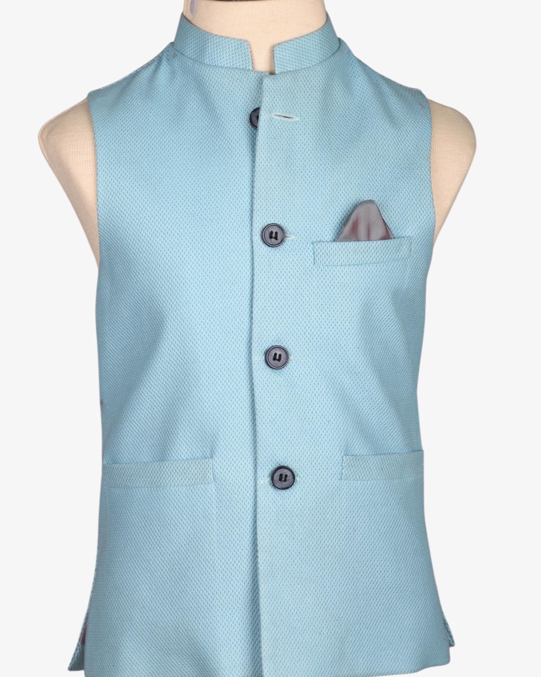 ICE BLUE HONEYCOMB WAIST COAT