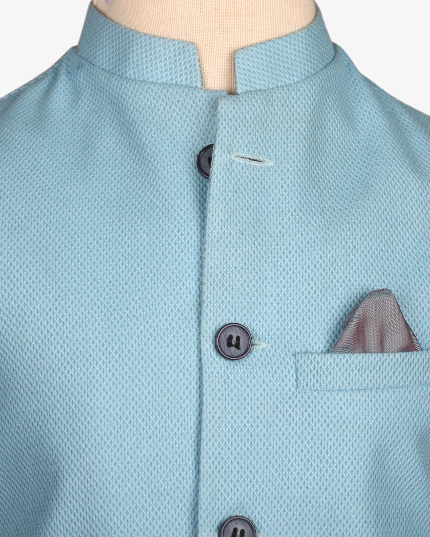 ICE BLUE HONEYCOMB WAIST COAT