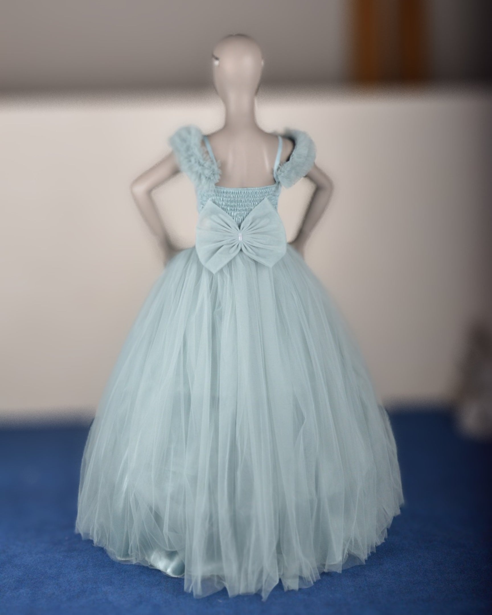 Mint Diva Dress for Girls — Vertical Bead Detail