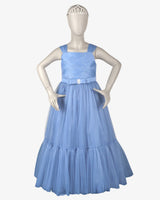 Azure Bella Dress girls party frock front view — Little Giants