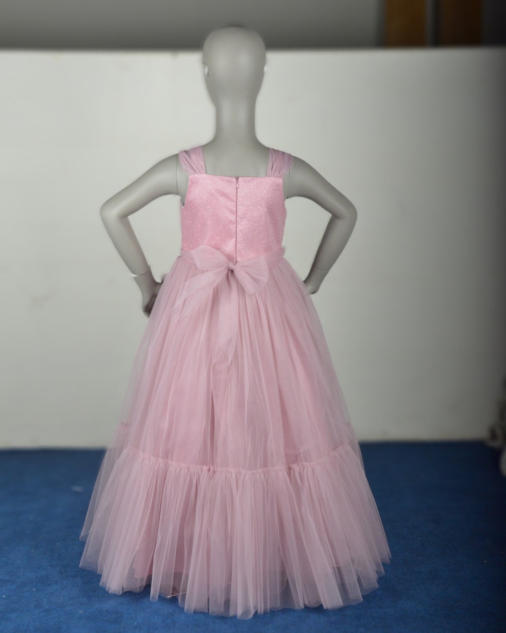 Baby Pink Bella Dress girls party frock full length — Little Giants