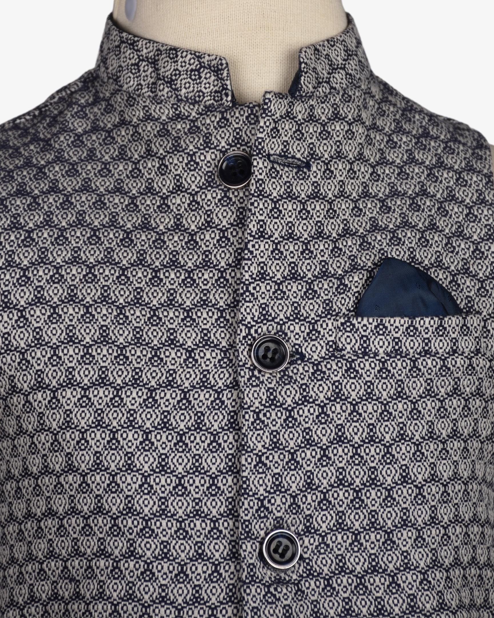 MIDNIGHT GREY TEXTURED WAIST COAT