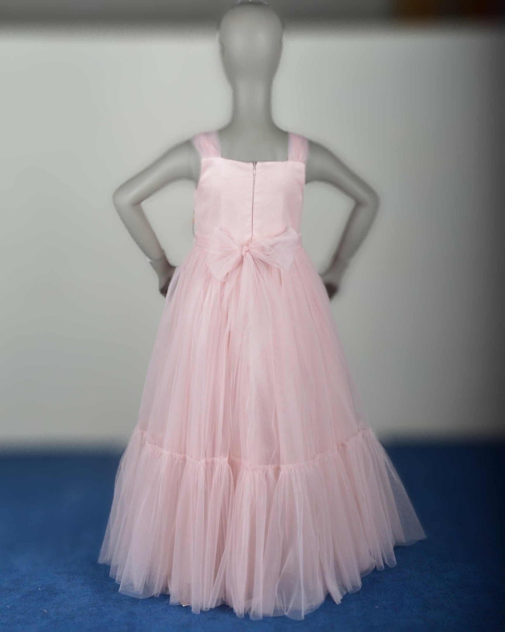 Pale Pink Bella Dress girls party frock full length — Little Giants