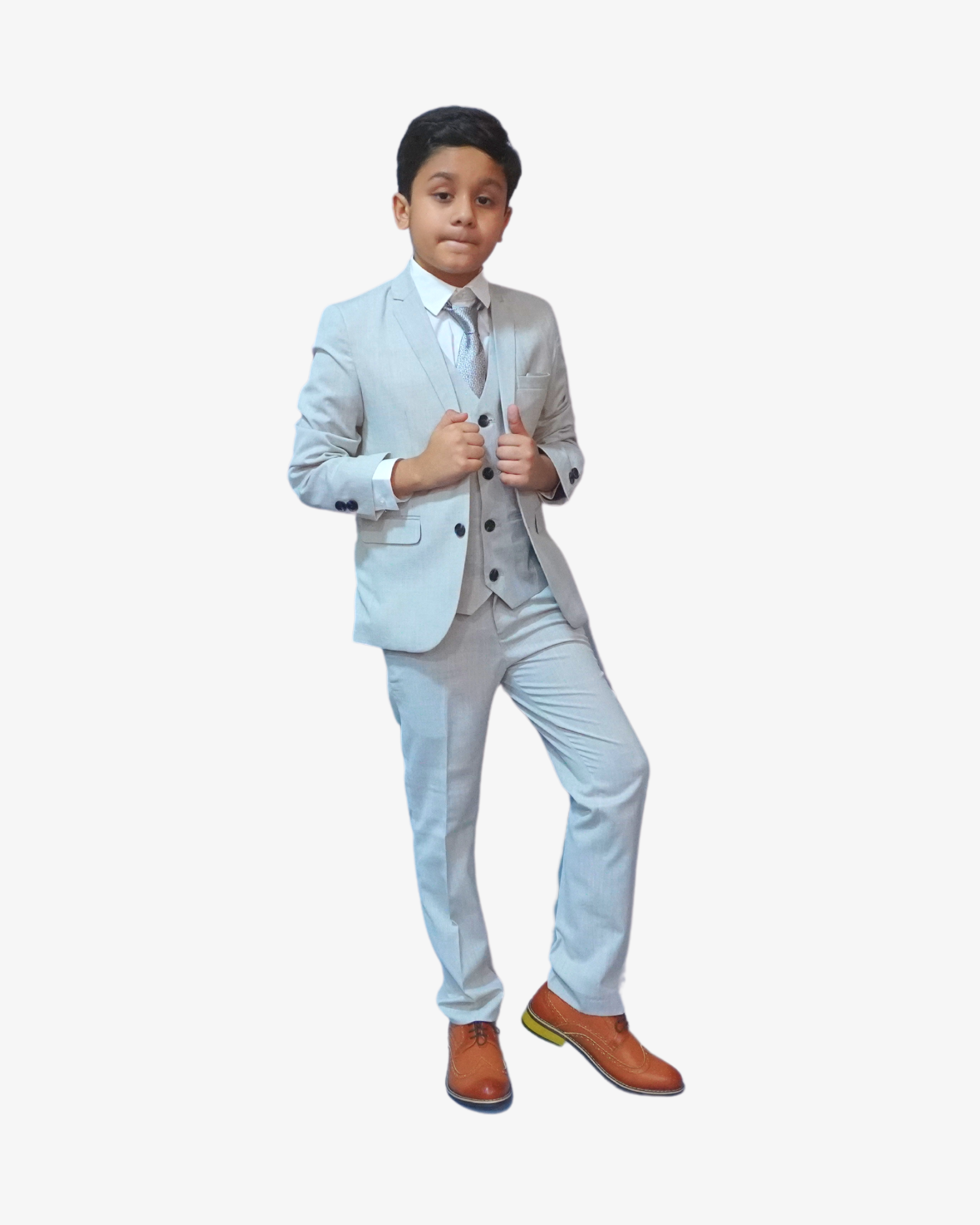 Porcelain 5-Piece Suit for Boys — Cream Wedding Set