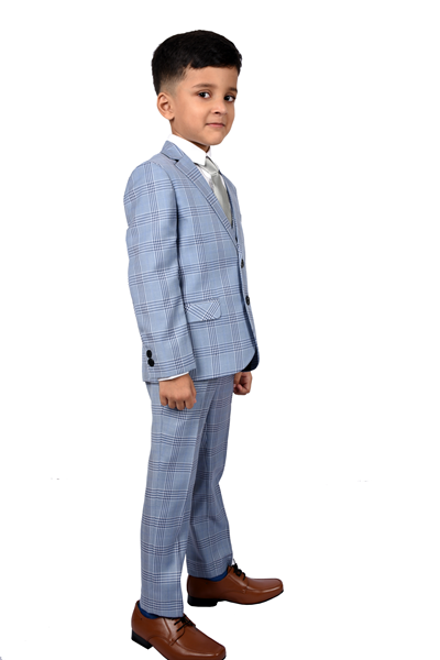 LIGHT BLUE CHECK SUIT