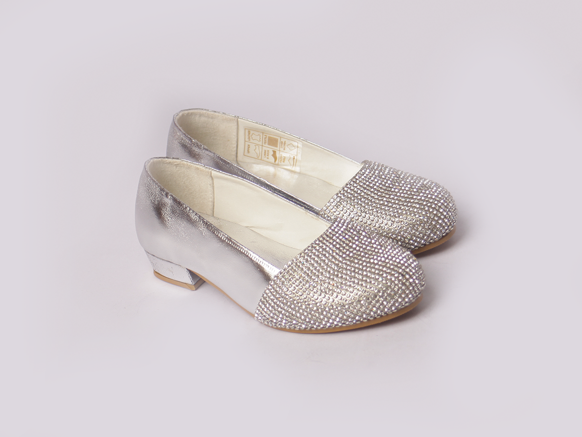 Silver Sparkle Shoe girls shoe sole view — Little Giants