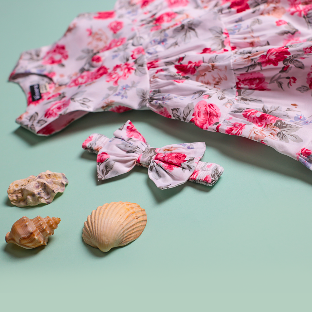 Light Rose Casual Frock girls casual frock fabric detail — Little Giants