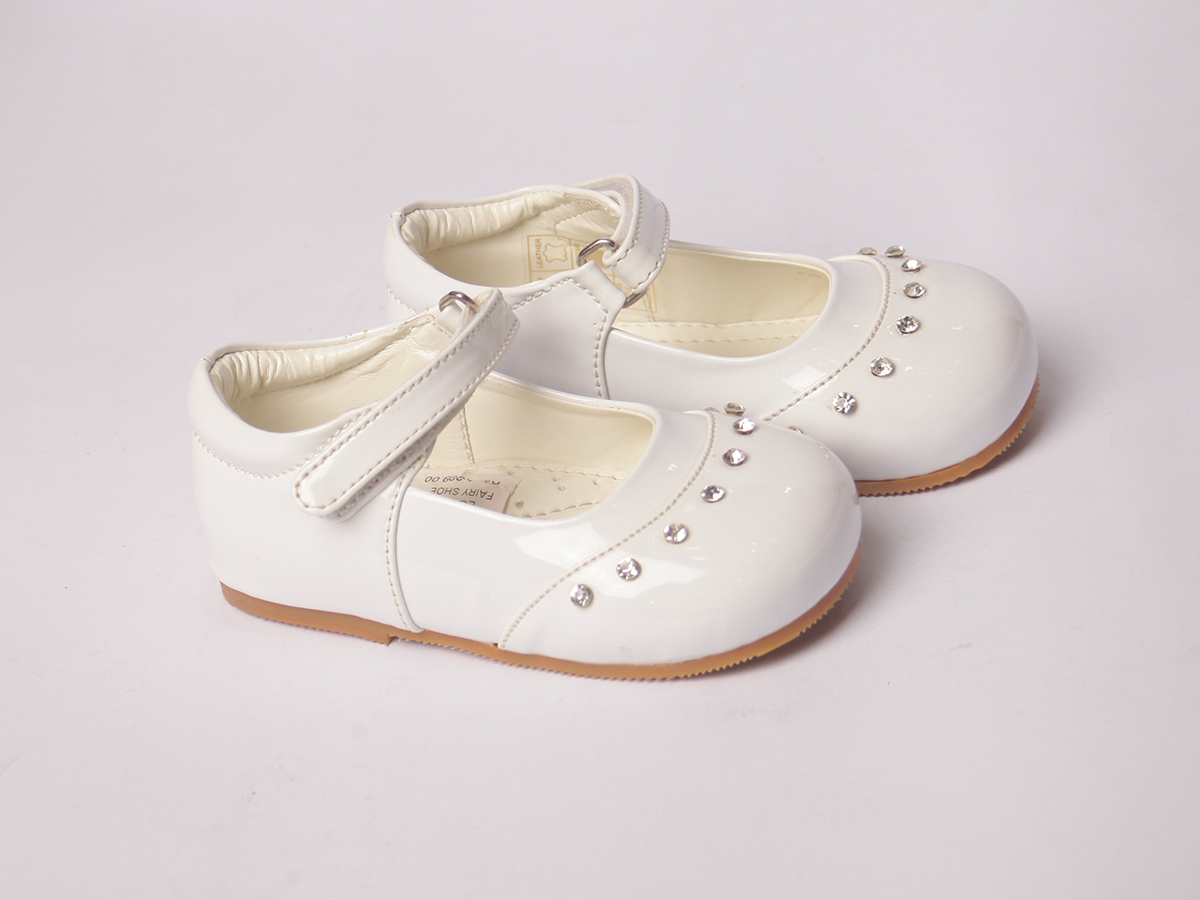 White Fairy Shoe girls shoe side profile — Little Giants