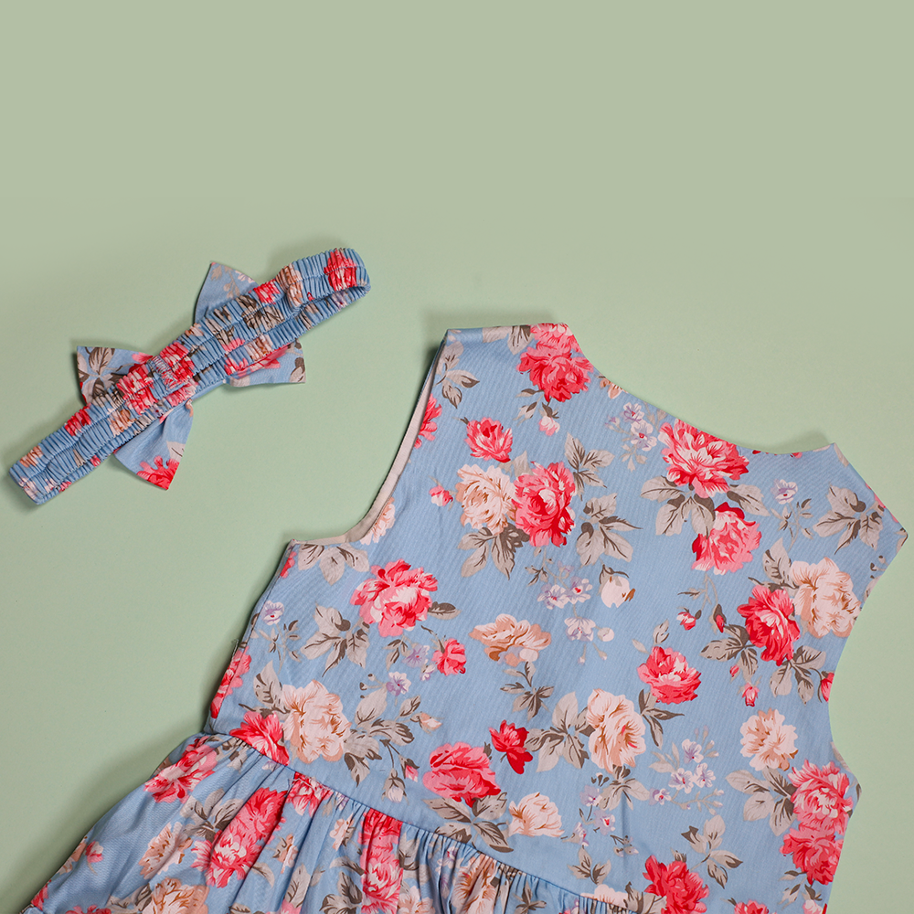 Blue Rose Casual Frock girls casual frock fabric detail — Little Giants