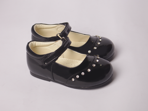 Black Fairy Shoe girls shoe side profile — Little Giants