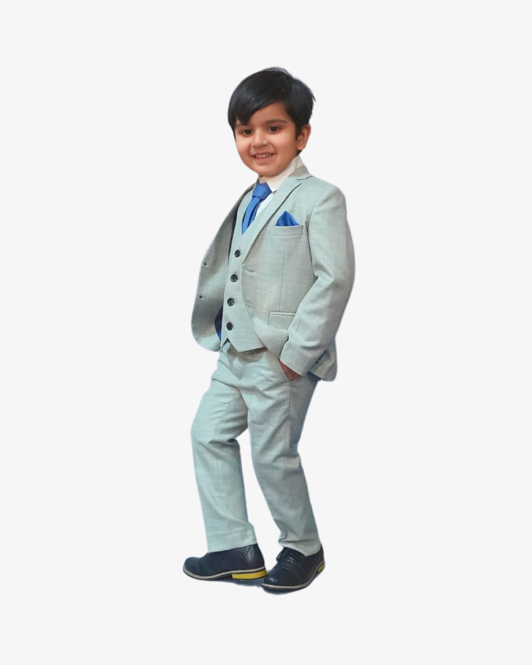 Tea Green 5-Piece Suit for Boys — Formal Wear for Boys — View 5 | Little Giants