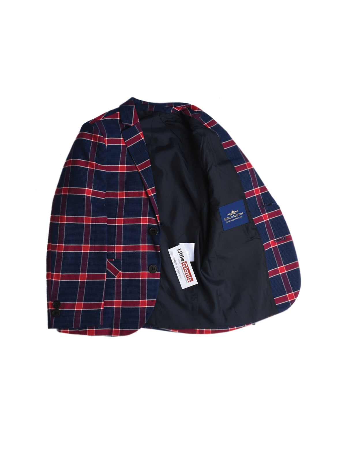 BLUE & RED PLAID BLAZER