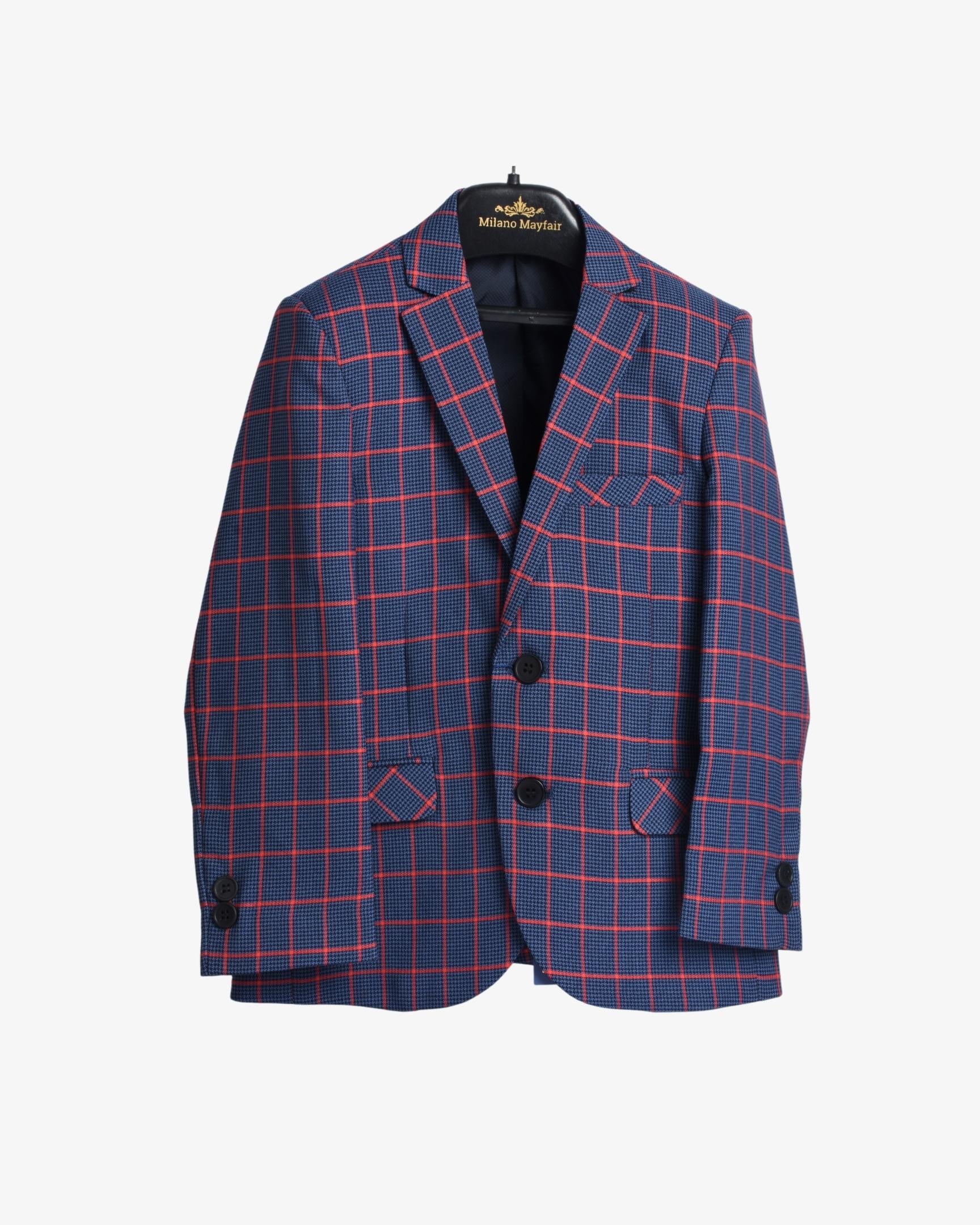 Blue Check Blazer for Boys — Blazers for Boys — View 5 | Little Giants