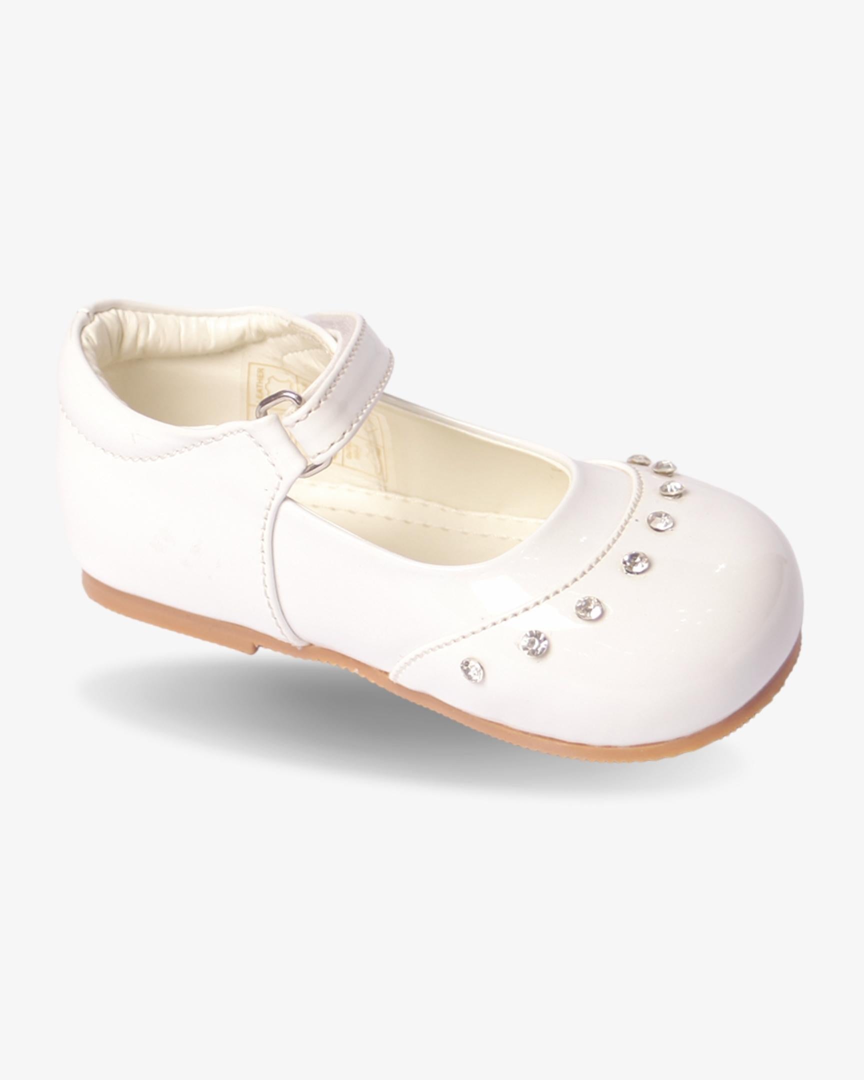 White Fairy Shoe girls shoe front view — Little Giants