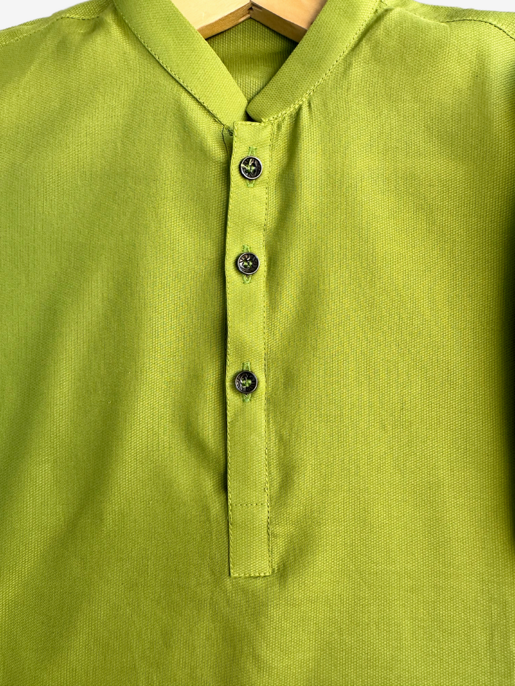 Boys zesty lime green mandarin collar kurta — Eid styling
