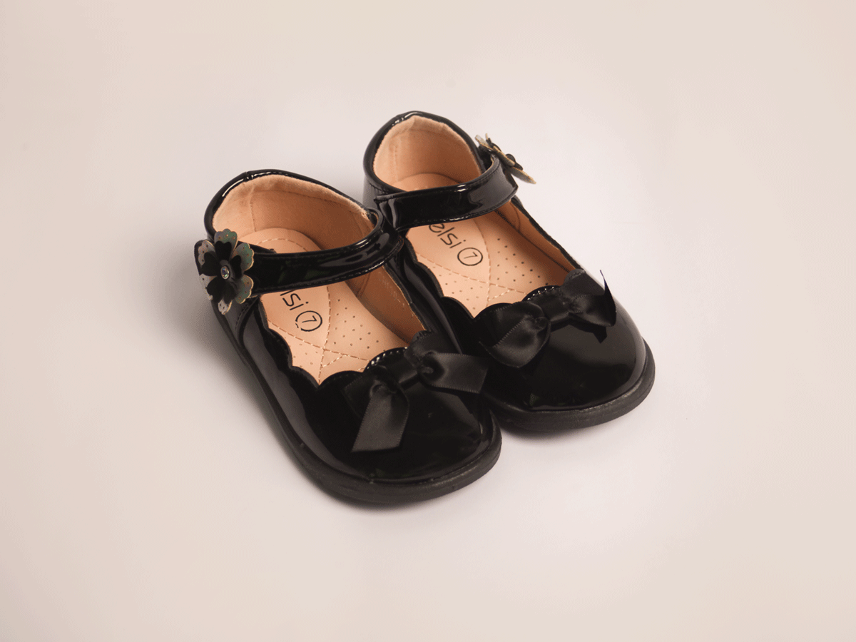 KELSI FLOWER STRAP BLACK